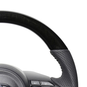 REAL ORIGINAL SERIES D SHAPE 38B BLACK WOOD BLACK STITCH STEERING WHEEL FOR TOYOTA YARIS CROSS MXPJ10 MXPB10 TYJ-38BBKW