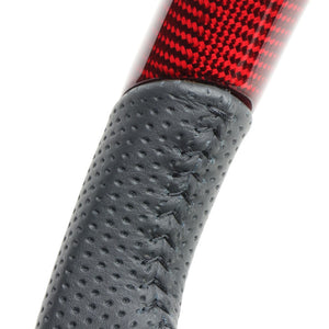 REAL ORIGINAL SERIES D SHAPE RED CARBON BLACK STITCH STEERING WHEEL FOR TOYOTA NOAH 90  TYK-RDC