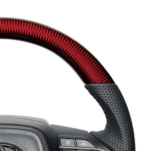 REAL ORIGINAL SERIES D SHAPE RED CARBON BLACK STITCH STEERING WHEEL FOR TOYOTA VOXY 90  TYK-RDC