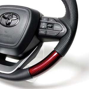 REAL ORIGINAL SERIES D SHAPE RED CARBON BLACK STITCH STEERING WHEEL FOR TOYOTA VOXY 90  TYK-RDC