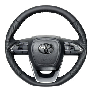 REAL ORIGINAL SERIES D SHAPE ALL LEATHER BLACK STITCH STEERING WHEEL FOR TOYOTA NOAH 90  TYK-LPB