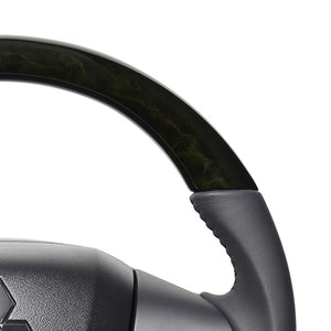 REAL ORIGINAL SERIES SOFT D SHAPE BLACK WOOD BLACK STITCH STEERING WHEEL FOR MAZDA FLARE MJ55S  SZC-BKW-BK