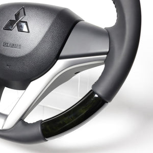 REAL ORIGINAL SERIES SOFT D SHAPE BLACK WOOD BLACK STITCH STEERING WHEEL FOR MAZDA FLARE MJ55S  SZC-BKW-BK