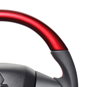 REAL ORIGINAL SERIES SOFT D SHAPE PEARL RED RED X BLACK EURO STITCH STEERING WHEEL FOR MAZDA FLARE MJ55S  SZC-RDW-RD