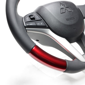 REAL ORIGINAL SERIES SOFT D SHAPE PEARL RED RED X BLACK EURO STITCH STEERING WHEEL FOR MAZDA FLARE MJ55S  SZC-RDW-RD