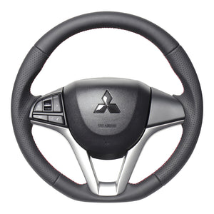REAL ORIGINAL SERIES SOFT D SHAPE ALL LEATHER RED X BLACK EURO STITCH STEERING WHEEL FOR MAZDA FLARE WAGON MM53S  SZC-LPB-RD