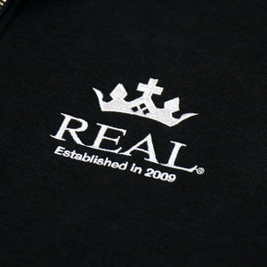 REAL HALF ZIP SWEATSHIRT BLACK XL SIZE REAL-HZP-BK-XL