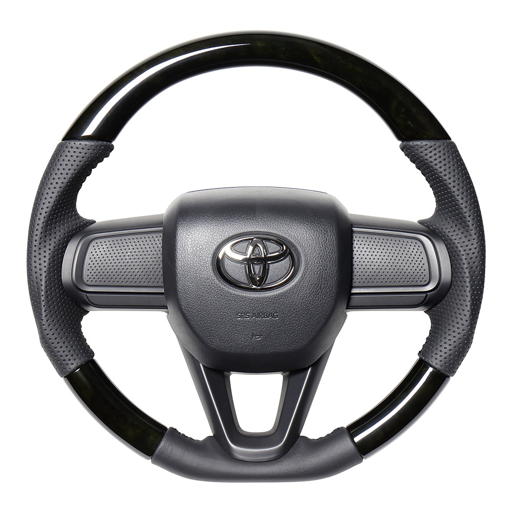 REAL ORIGINAL SERIES SOFT D SHAPE BLACK WOOD BLACK STITCH STEERING WHEEL FOR SUBARU SAMBAR TRUCK S500J:LATE S510J:LATE DIB-BKW-BK