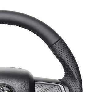 REAL ORIGINAL SERIES SOFT D SHAPE ALL LEATHER BLACK STITCH STEERING WHEEL FOR SUBARU SAMBAR VAN S700B S710B DIB-LPB-BK