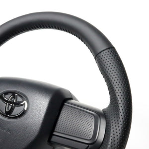 REAL ORIGINAL SERIES SOFT D SHAPE ALL LEATHER BLACK STITCH STEERING WHEEL FOR TOYOTA PIXIS VAN S700M S710M  DIB-LPB-BK