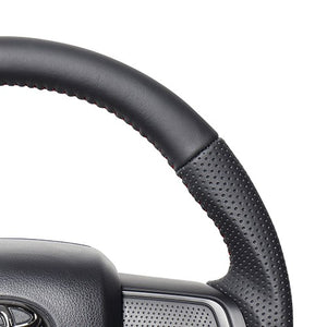 REAL ORIGINAL SERIES SOFT D SHAPE ALL LEATHER RED STITCH STEERING WHEEL FOR DAIHATSU HIJET TRUCK S500P: KOUKI S510P: KOUKI DIB-LPB-RD
