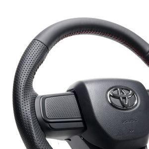 REAL ORIGINAL SERIES SOFT D SHAPE ALL LEATHER RED STITCH STEERING WHEEL FOR SUBARU SAMBAR VAN S700B S710B DIB-LPB-RD