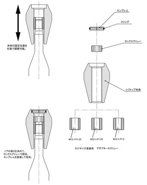REAL SHIFT KNOB REVERSE LOCK TYPE FOR SUBARU BRZ ZC6:ZENKI  SKB-2