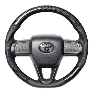 REAL ORIGINAL SERIES SOFT D SHAPE BLACK CARBON BLACK STITCH STEERING WHEEL FOR SUBARU SAMBAR VAN S700B S710B DIB-BKC-BK