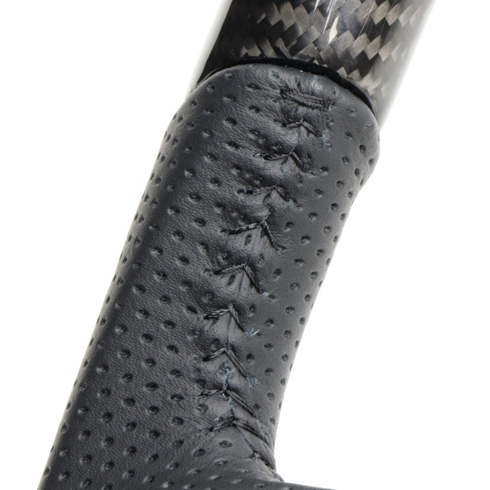 REAL ORIGINAL SERIES SOFT D SHAPE BLACK CARBON BLACK STITCH STEERING WHEEL FOR TOYOTA PIXIS VAN S700M S710M  DIB-BKC-BK