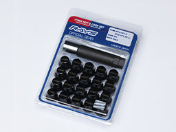 RAYS LOCK & NUT 17HEX NUT & LOCK SET (FOR L31 4H-5H) BLACK FOR 4H M12X1.5 FOR  7408-BLACK-M12-1-5-4 - Black Hawk Japan