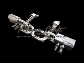 POWER CRAFT HYBRID EXHAUST MUFFLER SYSTEM 4 PIECES OUT BLACK TAIL FOR LAMBORGHINI GALLARDO P-LA320107-BKT