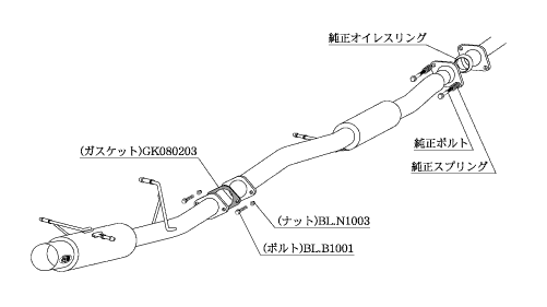 KAKIMOTO RACING EXHAUST HYPER FULLMEGA N1+Rev FOR SUBARU IMPREZA SPORT WAGON E GF8  B31302