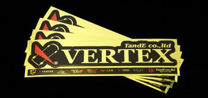 CAR MAKE T&E VERTEX STICKER VER3 W165×35MM (VERTEX LOGO CUT SIZE) WHITE FOR  CARMAKETE-02850