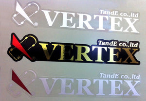 CAR MAKE T&E VERTEX STICKER VER3 W236×50MM (VERTEX LOGO CUT SIZE) WHITE FOR  CARMAKETE-02846
