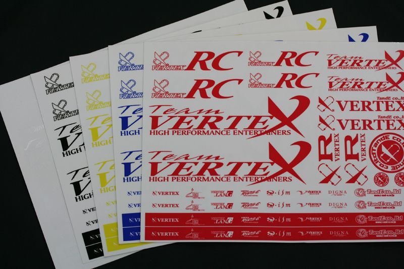CAR MAKE T&E [VERTEX-RC] STICKER VER.2 RED VES- FOR  CARMAKETE-02041
