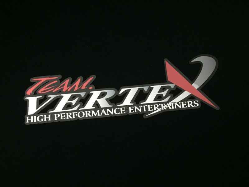 CAR MAKE T&E TEAM VERTEX STICKER (NEW LOGO) CHROME GRADATION FOR  CARMAKETE-02883 - Black Hawk Japan