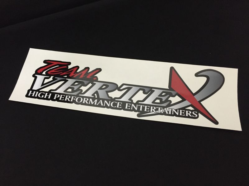 CAR MAKE T&E TEAM VERTEX STICKER (NEW LOGO) CHROME GRADATION FOR  CARMAKETE-02883 - Black Hawk Japan
