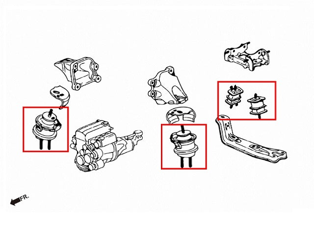 ZEROFIGHTER ENGINE MISSION MOUNT 4-PIECE SET For  S2000 AP1 AP2 ZEROF-01060