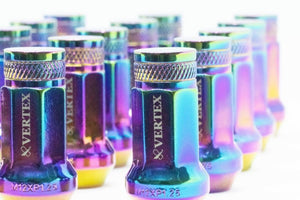 CAR MAKE T&E [AURORA KNURLING] VERTEX CHROMORY RACING NUT M12 X P1.25 20 PIECES N SET FOR  CARMAKETE-02126