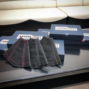 CAR MAKE T&E VERTEX LEATHER SHIFT BOOTS NISSAN BLACK YELLOW THREAD Z32 FAIRLADY Z FOR  CARMAKETE-00506