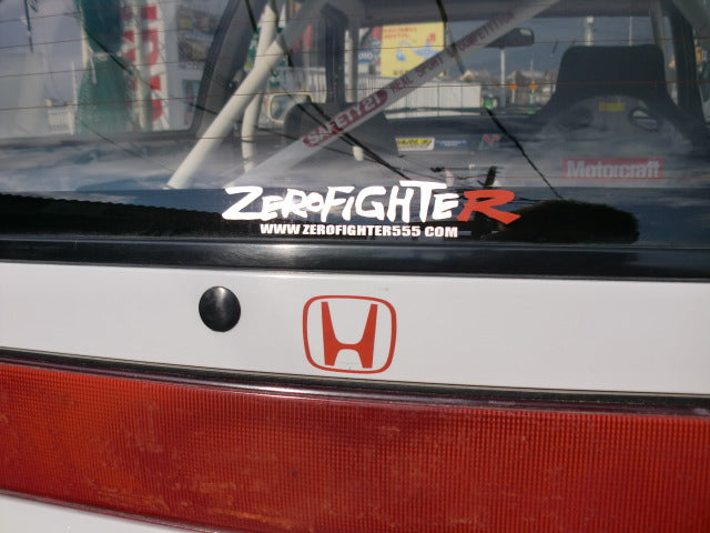 ZEROFIGHTER LOGO STICKER SILVER-RED W200 ZEROF-00016