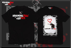 CAR MAKE T&E BRANDALISED X VERTEX LOVE RAT TEE (LOVE RAT: BANKSY GRAFFITI ART) XL (WIDTH: 56CM LENGTH: 78.7CM) BANKSY-03 FOR  CARMAKETE-00120