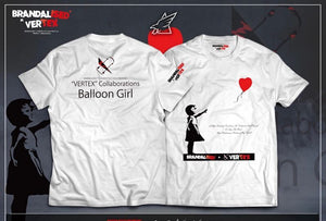 CAR MAKE T&E BRANDALISED X VERTEX BALLOON GIRL TEE (BALLOON AND GIRL: BANKSY GRAFFITI ART) S (WIDTH: 40.6CM LENGTH: 64.8CM) BANKSY-02 FOR  CARMAKETE-00132