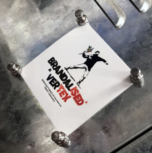 CAR MAKE T&E BRANDALISED X VERTEX FLOWER BOMBER TEE (MAN THROWING FLOWERS: BANKSY GRAFFITI ART) L (WIDTH: 50.8CM LENGTH: 72.4CM) BANKSY-01 FOR  CARMAKETE-00124
