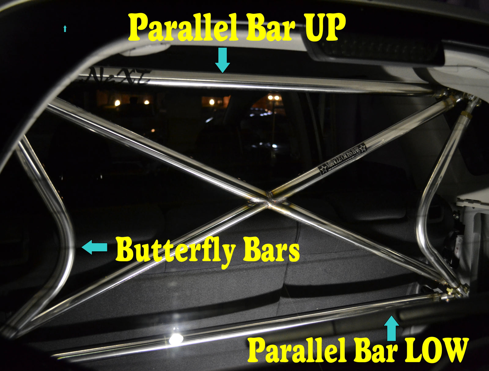 NEXT MIRACLE CROSS BAR 3 PCS SET UPGRADE KIT STAINLESS 35 FOR HONDA CIVIC EK 3DR NEXT-00217