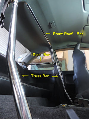 NEXT MIRACLE CROSS BAR FRONT ROOF BAR STAINLESS 35 FOR NISSAN BNR33 C B NEXT-00939