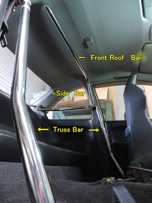 NEXT MIRACLE CROSS BAR SIDE BAR RIGHT & LEFT STAINLESS 32 FOR MITSUBISHI LANCER EVOLUTION 4 5 6 NEXT-01278