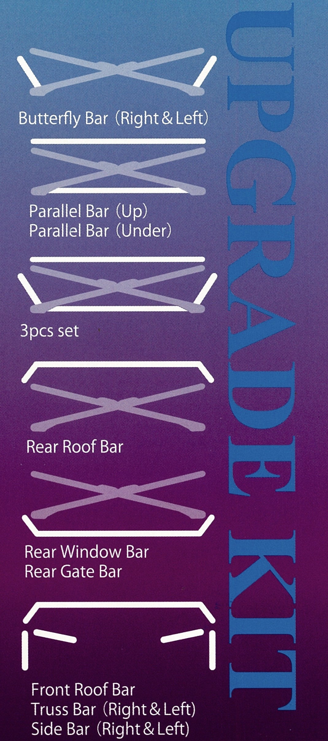 NEXT MIRACLE CROSS BAR TRUSS BAR RIGHT & LEFT STAINLESS 35 FOR HONDA CRX EF7 EF8 NEXT-00347 - Black Hawk Japan