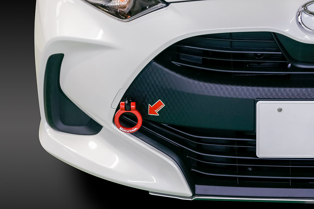 OKUYAMA FLIP-UP TOWING HOOK FRONT SILVER For TOYOTA YARIS MXPA10 301-107-2