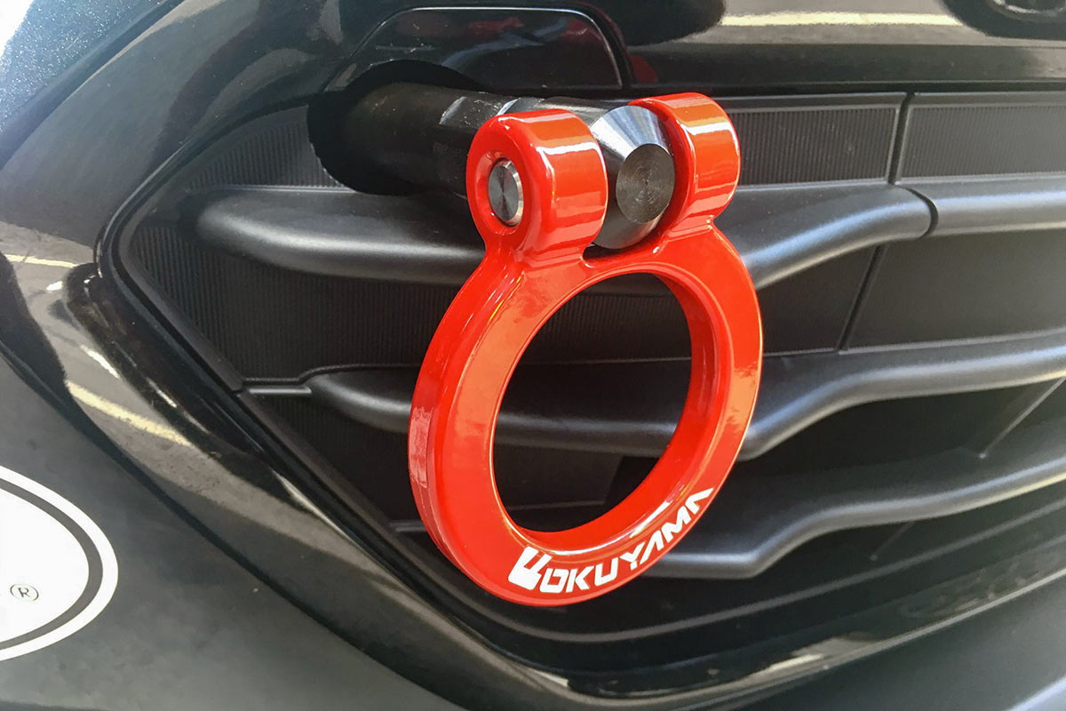 OKUYAMA FLIP-UP TOWING HOOK FRONT RED For SUBARU BRZ ZD8 301-111-0-RD