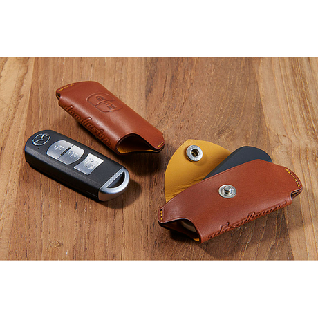 DAMD Leather Key Case  For MAZDA Demio (DJ) / Axela (BM) / Atenza (GJ) / Roadster (ND) / CX-3 (DK) / CX-5 (KE) D-MAZ-CASE-LTBR