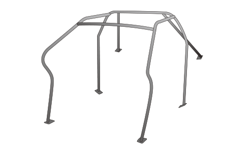 OKUYAMA DASH ROLL CAGE STEEL 6P For NISSAN FAIRLADY Z Z34 709-150-0