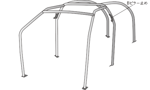 OKUYAMA INNER ROLL CAGE 6P  For TOYOTA YARIS MXPA10 710-061-1 - Black Hawk Japan