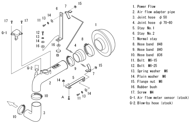 HKS Racing Suction  For TOYOTA bB NCP31 1NZ-FE 70020-AT105