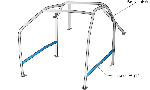 OKUYAMA DASH ROLL CAGE STEEL 8P For TOYOTA VITZ NCP91 721-045-1