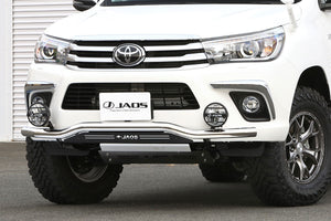 JAOS FRONT SKID BAR POLISH / BLACK FOR TOYOTA HILUX 125 B150096BZ - Black Hawk Japan