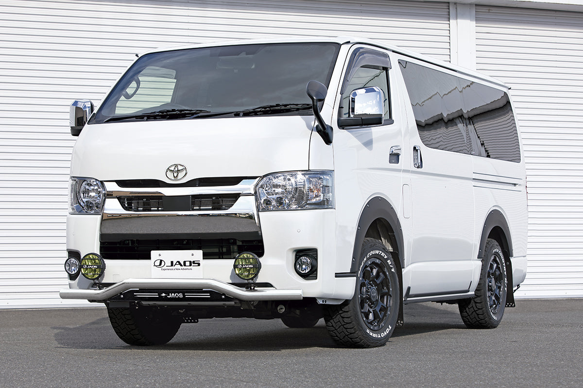 JAOS FRONT SKID BAR POLISH BLACK STANDARD TYPE 3 ~ FOR TOYOTA HIACE 200 B150203B