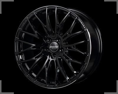 RAYS HOMURA 2X10BD 19x8J +38 5x112 Black/Rim Edge DMC x1