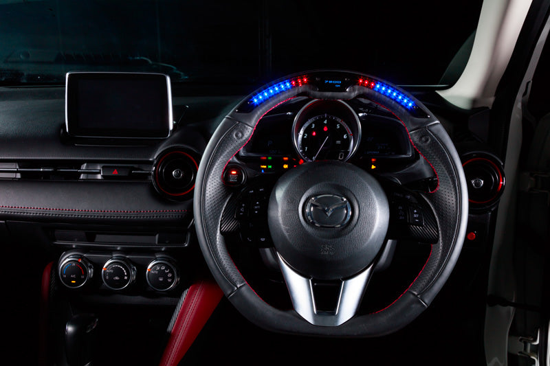 DAMD PERFORMANCE STEERING WHEEL BLACK LEATHER RED STITCH FOR MAZDA CX-3 DK DPS360-M-BKRD
