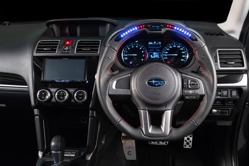 DAMD PERFORMANCE STEERING WHEEL BLACK LEATHER RED STITCH FOR SUBARU FORESTER SJ D- XV GP E- DPS362-RX-BKRD